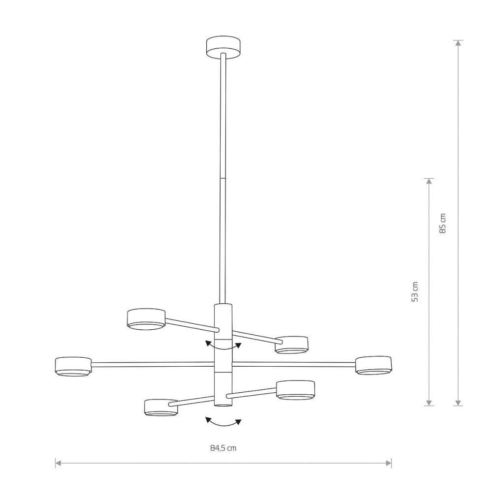 Lampadario sospeso Nowodvorski ORBIT nero metallo 6xGX53