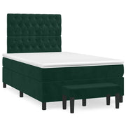 Giroletto a Molle con Materasso Verde Scuro 120x190 cm Velluto