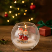 Set 4 Candele Decorative – Moccolo Effetto Neve Bianco – 7 x 7 x 10 cm – Decorazioni Natalizie Eleganti