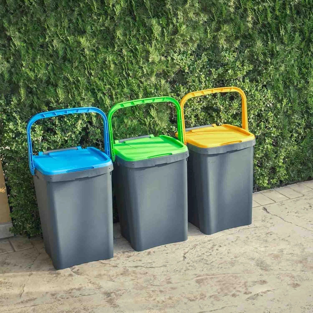 Ecoplast Set 3 Pattumiere 50L Raccolta Differenziata