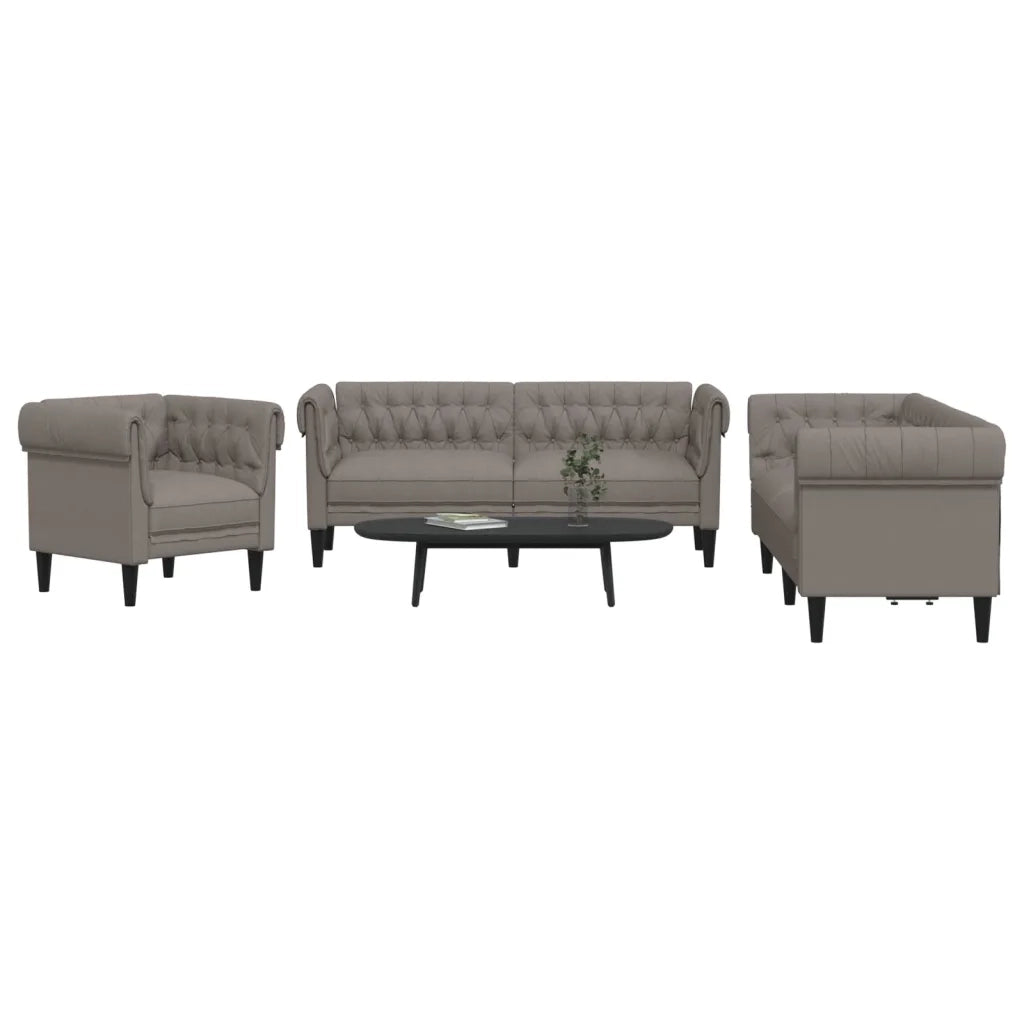 Set di Divani 3 pz Tortora in Tessutocod mxl 116516