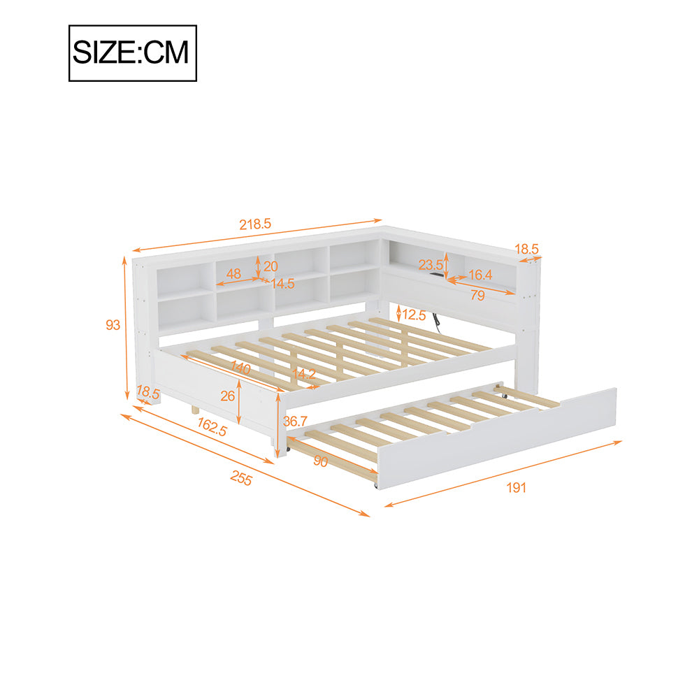 Divano letto matrimoniale - Xylo - 140x200 cm - Bianco - Trasformabile