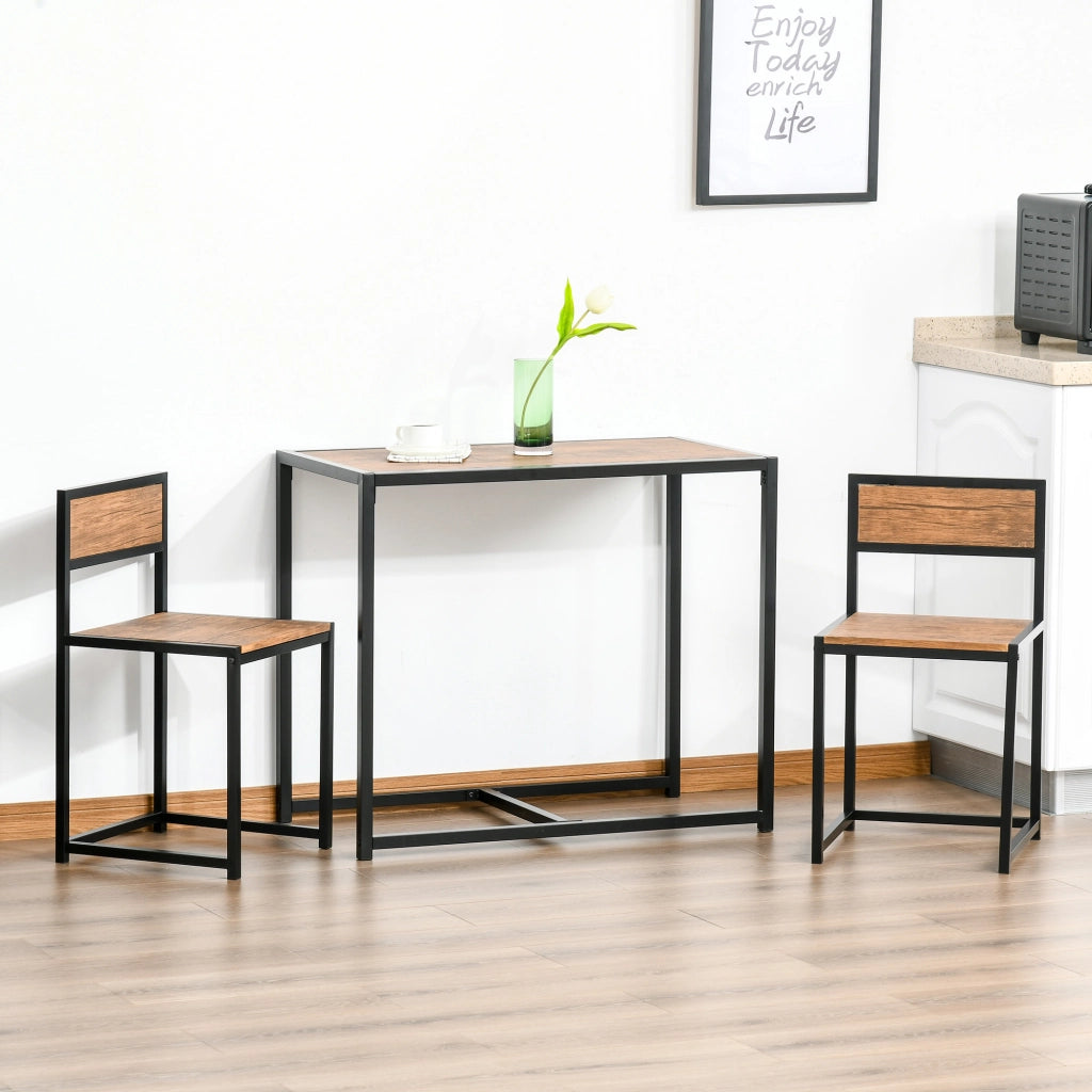 Set tavolo da bar 3 pezzi ¨C zephmum ¨C marrone, nero, 90x47x76 cm