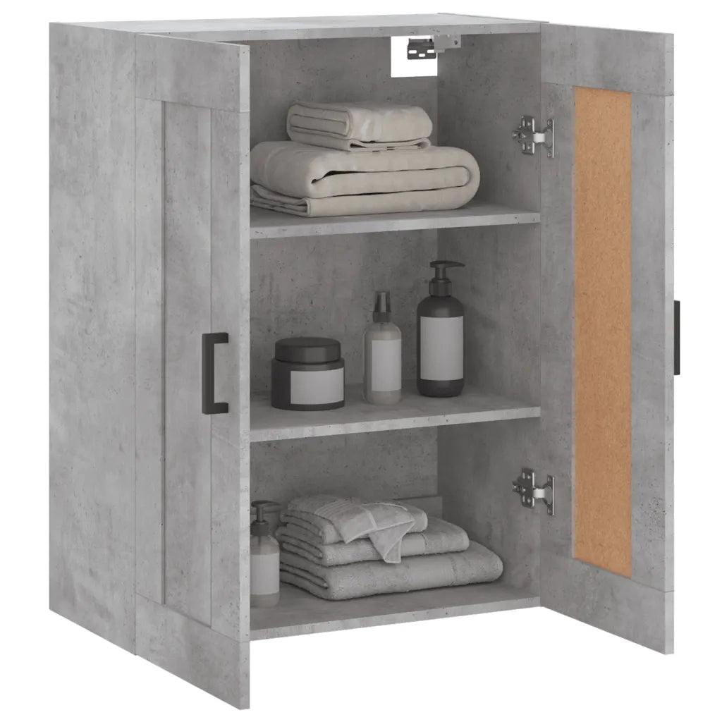 Mobile a Parete Grigio Cemento 69,5x34x90 cm Legno Multistrato 830384