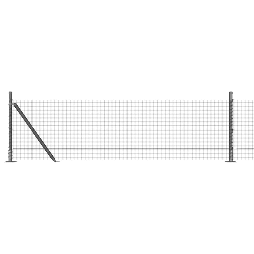 Set di Pali di Recinzione Set di 2 Grigio Acciaio 10 x 0.5 m