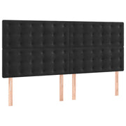 Testiera | Testata Nera 180x5x118/128 cm Velluto