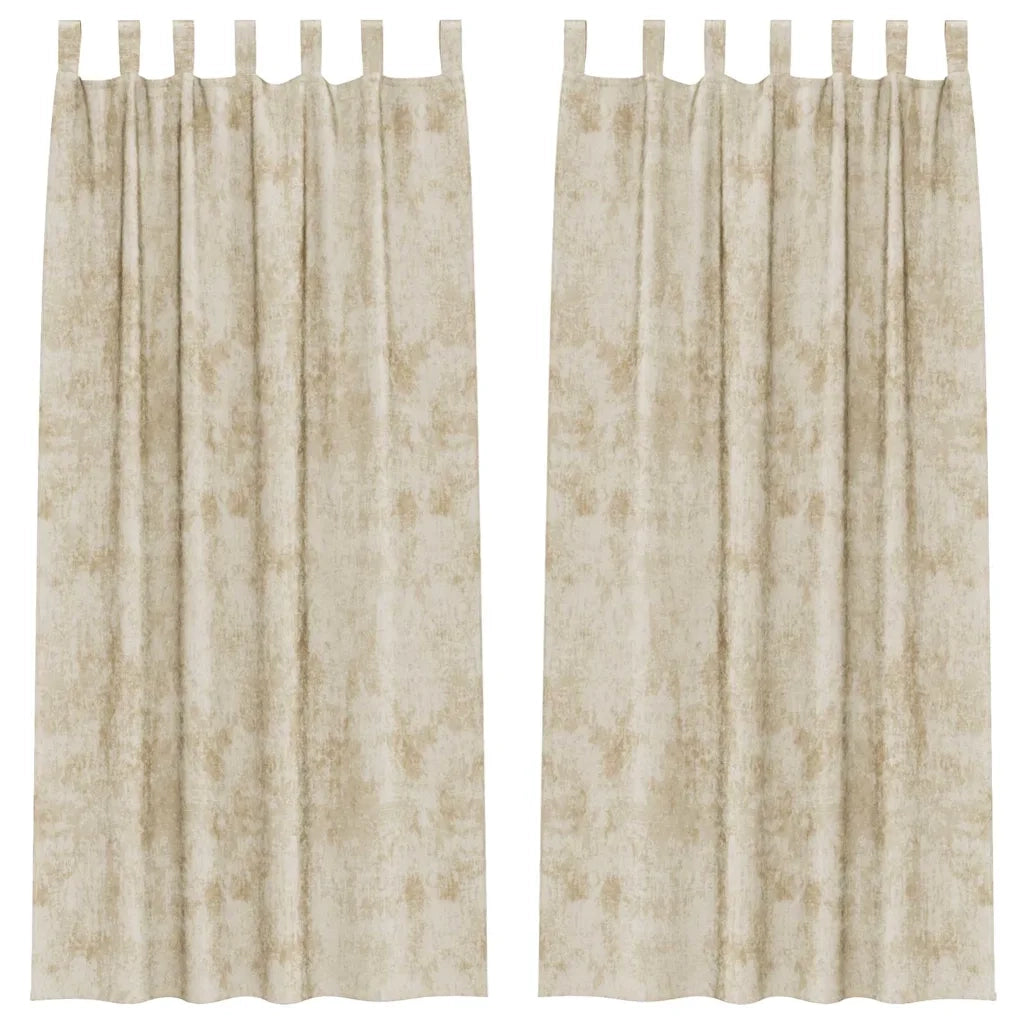 Tende in Velluto con tende 2 pcs Crema 245 x 140 cm Velluto 4107736