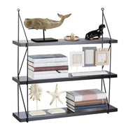 Trade Shop - Libreria Mensole Scaffale Parete Design Moderna Legno Metallo 3 Ripiani Nero -