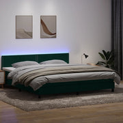 Giroletto a Molle con Materasso Verde Scuro 180x220 cm Velluto
