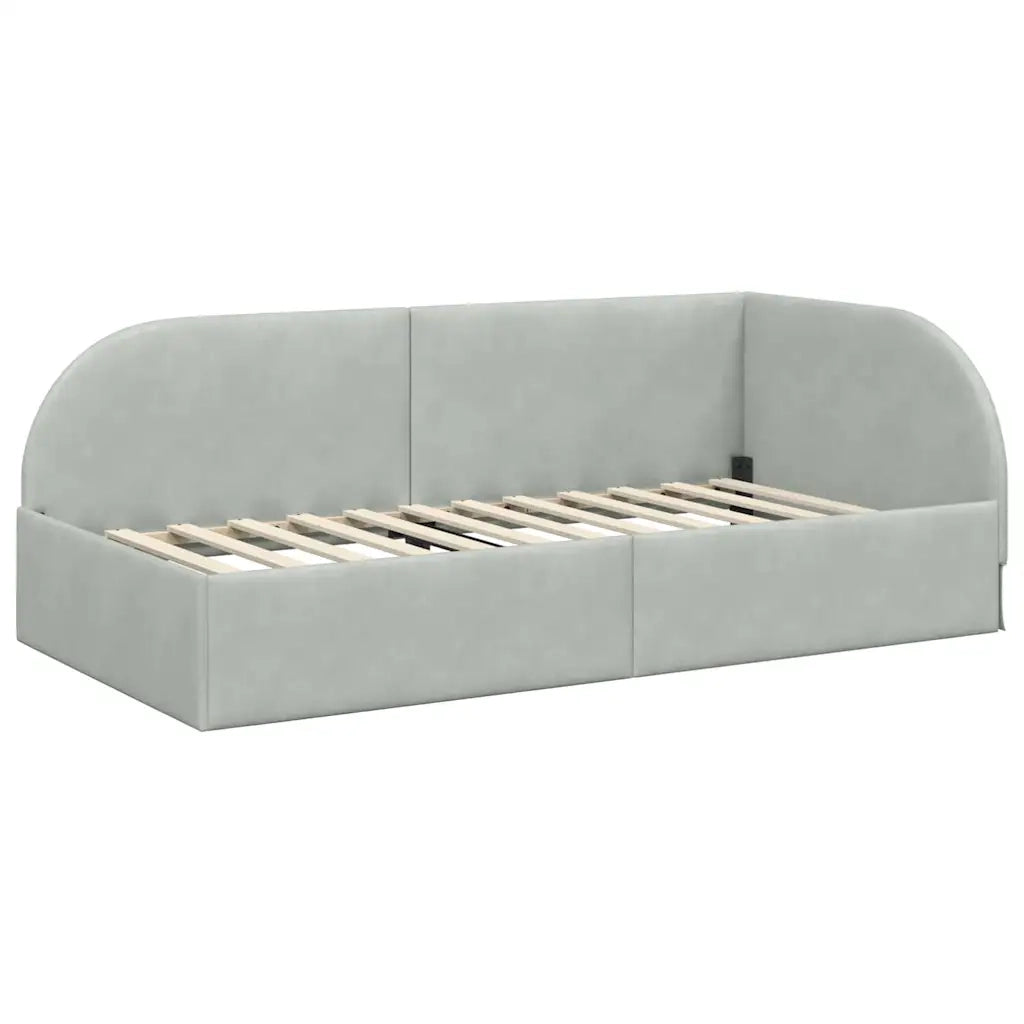 Cornice del letto ad angolo Grigio chiaro 90 cm x 200 cm