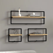 Gandosso, Mensola 3 Ripiani, 80x20x30h cm Marrone Rovere