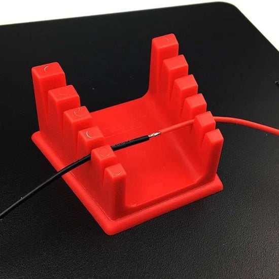 Stazione di saldatura, supporto per connettori, banco di lavoro, chiusura per stazione di saldatura in ABS, saldatura di cavi, chiusura fissa, attrezzo di saldatura, supporto per connettori, chiusura per dimensione, 3 pezzi rosso