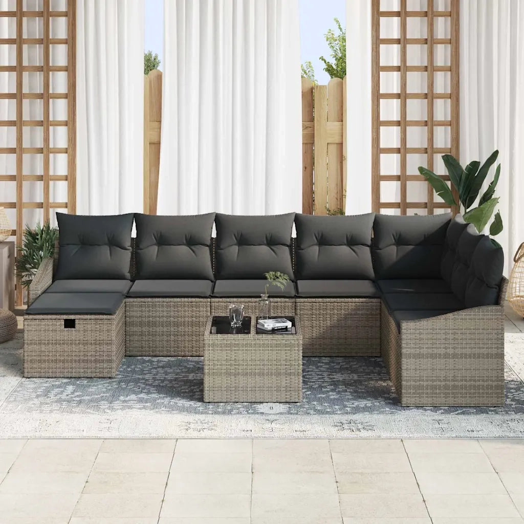 Set di divani con cuscino 8 pcs polyrattan