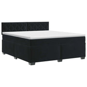 Letto box spring con materasso Nero 140 x 190 cm Velluto 3450718