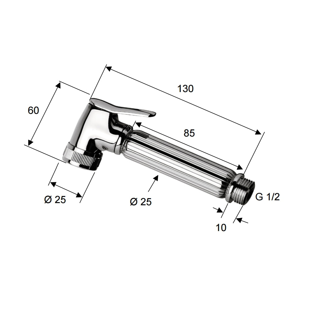 Doccetta bidet a pulsante lux in ottone cromato