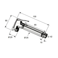 Doccetta bidet a pulsante lux in ottone cromato