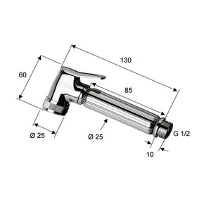 Doccetta bidet a pulsante lux in ottone cromato