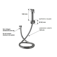 Set relax - doccetta bidet - con doccia a pulsante, flessibile e supporto lux