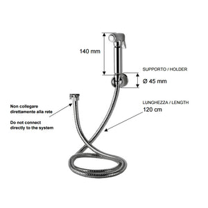 Set relax - doccetta bidet - con doccia a pulsante, flessibile e supporto lux