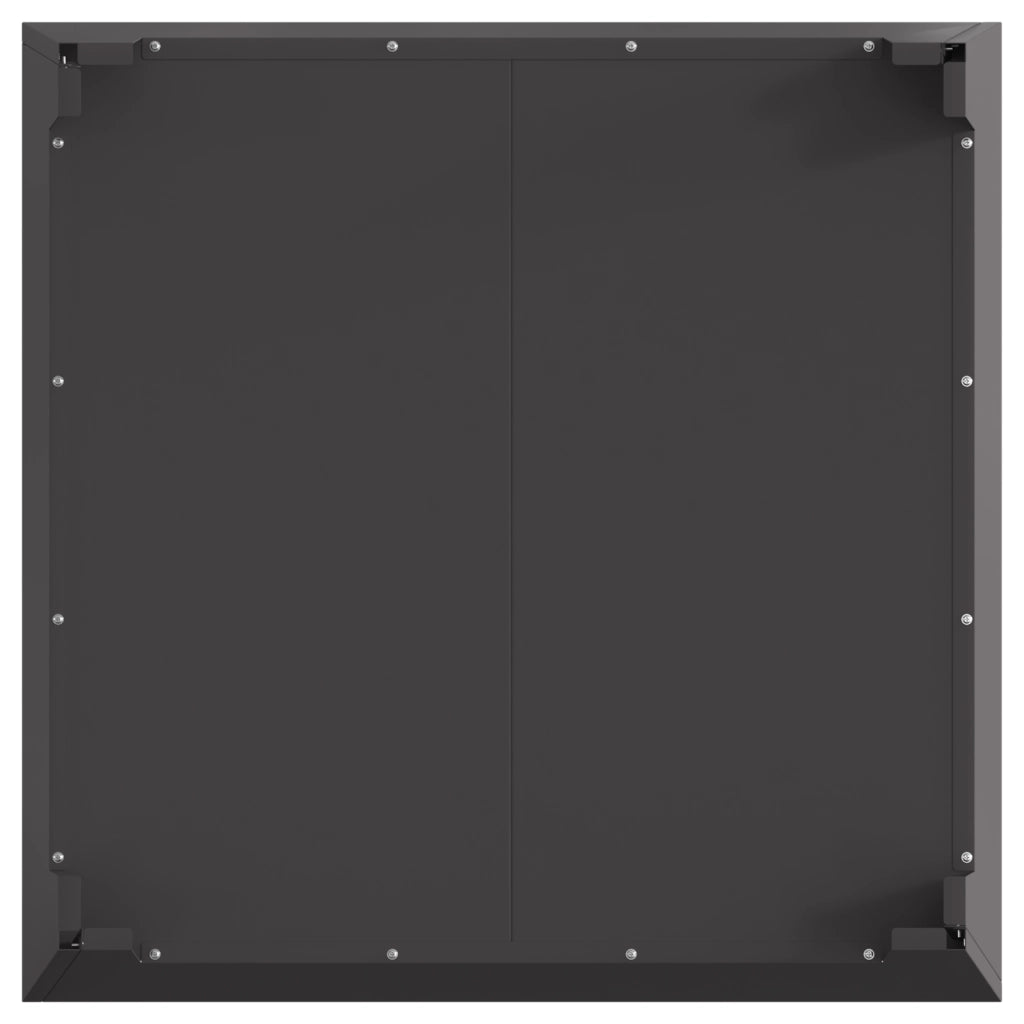 Braciere Quadrato Nero 80x80x43 cm in Acciaio -