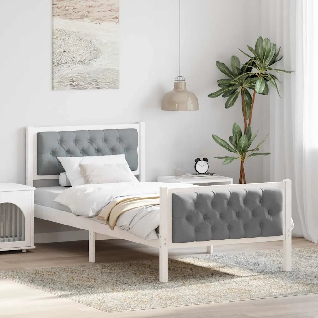 Struttura del letto Grigio chiaro 90 x 190 cm Pino massello 878438