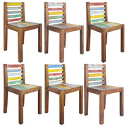 Sedie da Pranzo 6 pz in Legno Massello di Recupero cod mxl 47909