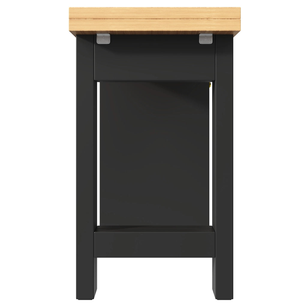 Isola da cucina, tavolo allungabile, illuminazione a LED, 3 cassetti, ante in vetro, nero