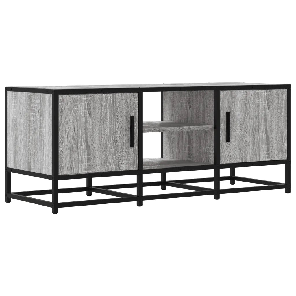Mobile TV-Credenza TV-Console TV Grigio Sonoma 100x35x41 cm Legno Multistrato Metallo