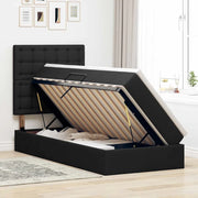 Letto con contenitore e LED con led Nero 90 x 200 cm Poliestere 3372518