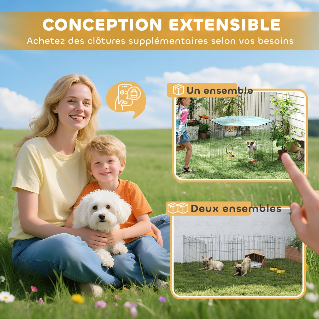 Recinto per Cani ¨C zephmum ¨C Verde 6 Pannelli con Porta 76H cm