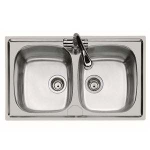 Lavello inox 2 v 86x50 incasso