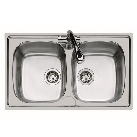 Lavello inox 2 v 86x50 incasso