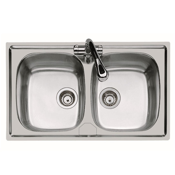 Lavello inox 2 v 86x50 incasso