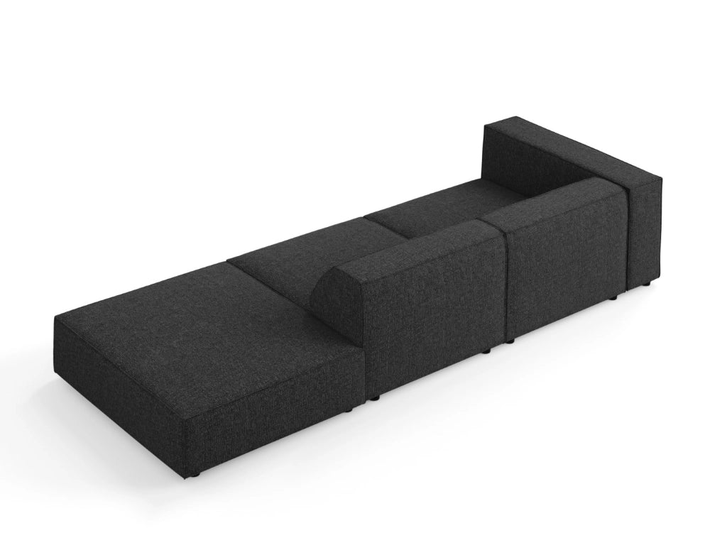 Cosmopolitan Design - Divano destro "Arendal" 4 posti in ciniglia nero 