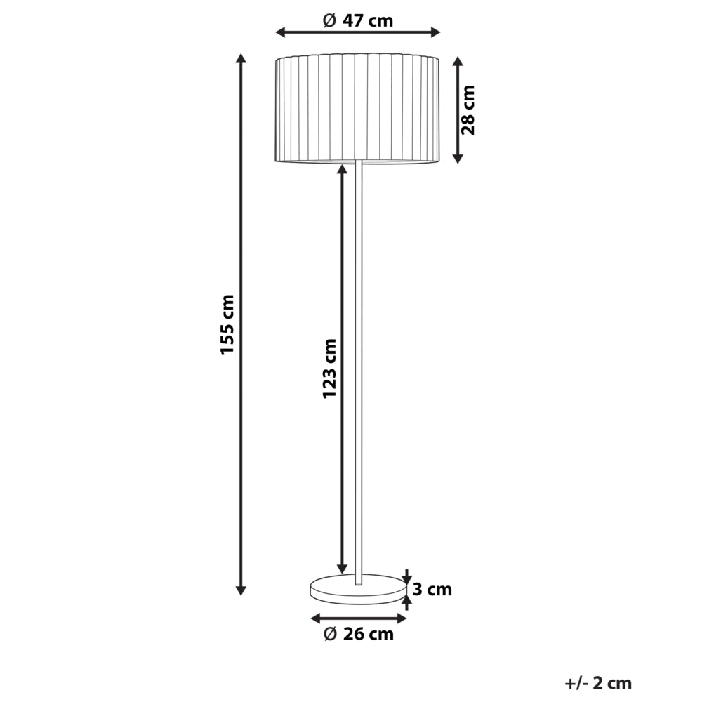 Lampada da terra marrone in poliestere e lino con paralume a tamburo in ferro da 155 cm per camera da letto e soggiorno stile retrò classico
