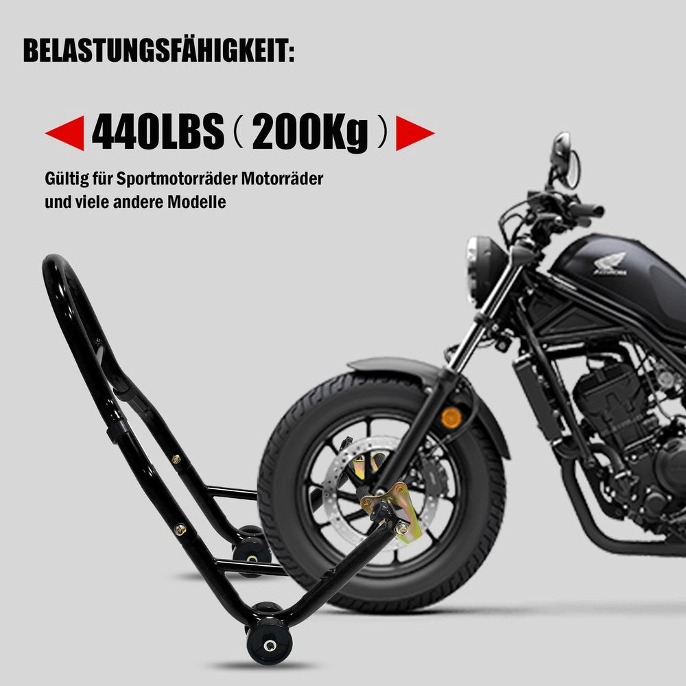 Cavalletto Moto ¨C MINIMAL ¨C Nero, Portata 200 kg, Universale