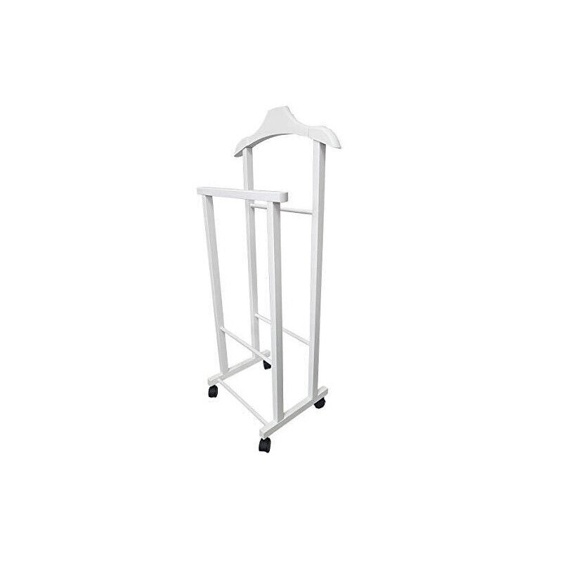 KIT DOPPIO INDOSSATORE FAGGIO DA CAMERA BIANCO IN LEGNO 43X33X105H CM