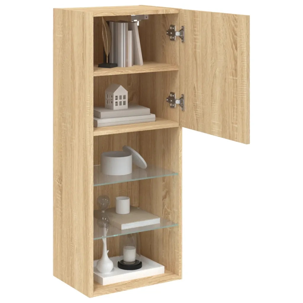 Mobile TV con Luci LED Rovere Sonoma 40,5x30x102 cm 837059