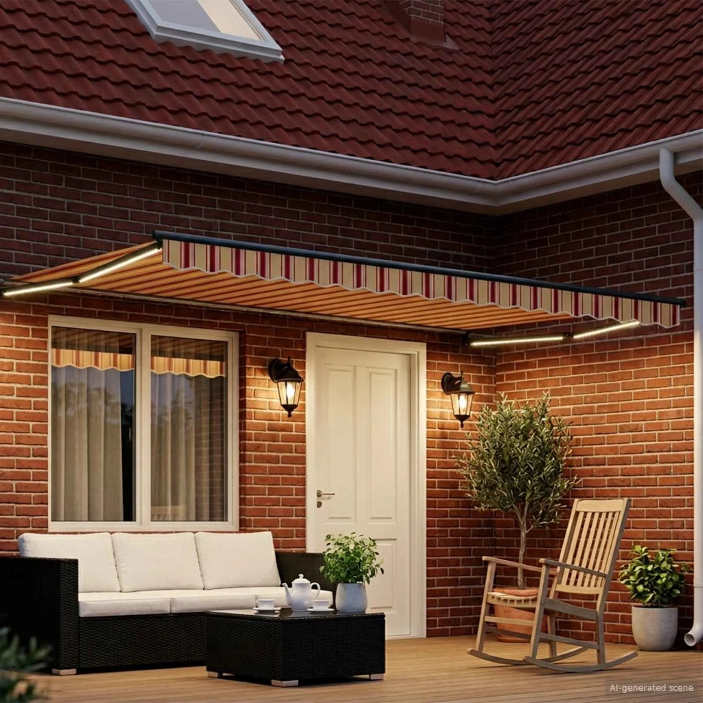 Tenda retrattile manuale con LED Multicolore 4,5 × 3 m 3419482