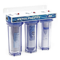 Naturewater Filtro dell'acqua a 3 livelli NW-PR103, con cartucce filtranti da 254 mm, attacco tubo 20,67 mm