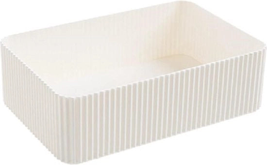 Cassa di Stoccaggio per Scrivania per Ufficio Casa Bagno Oggetti Accessori Cassa di Stoccaggio per Trucco (Dimensioni : Bianco L) Organizzatore per Bagno