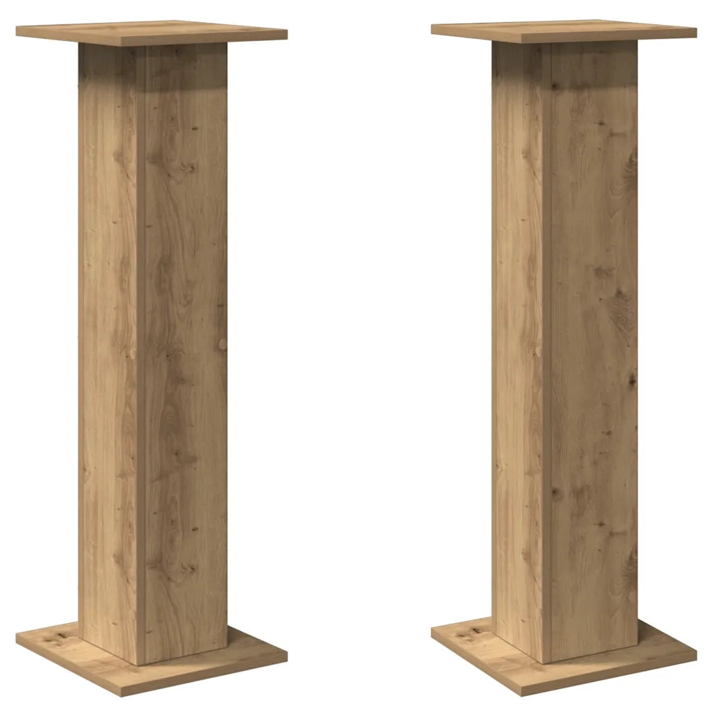 Supporti Altoparlanti 2 pz Rovere 30x30x95 cm in Multistrato