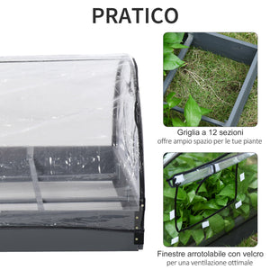 Mini Serra da Giardino Balcone 120x79x53 cm in PVC Trasparente