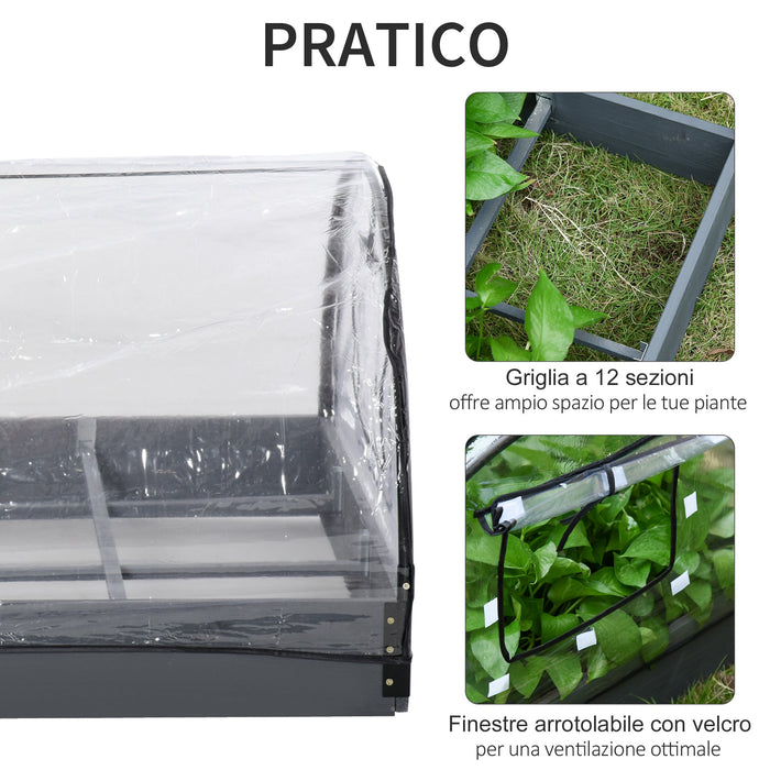 Mini Serra da Giardino Balcone 120x79x53 cm in PVC Trasparente