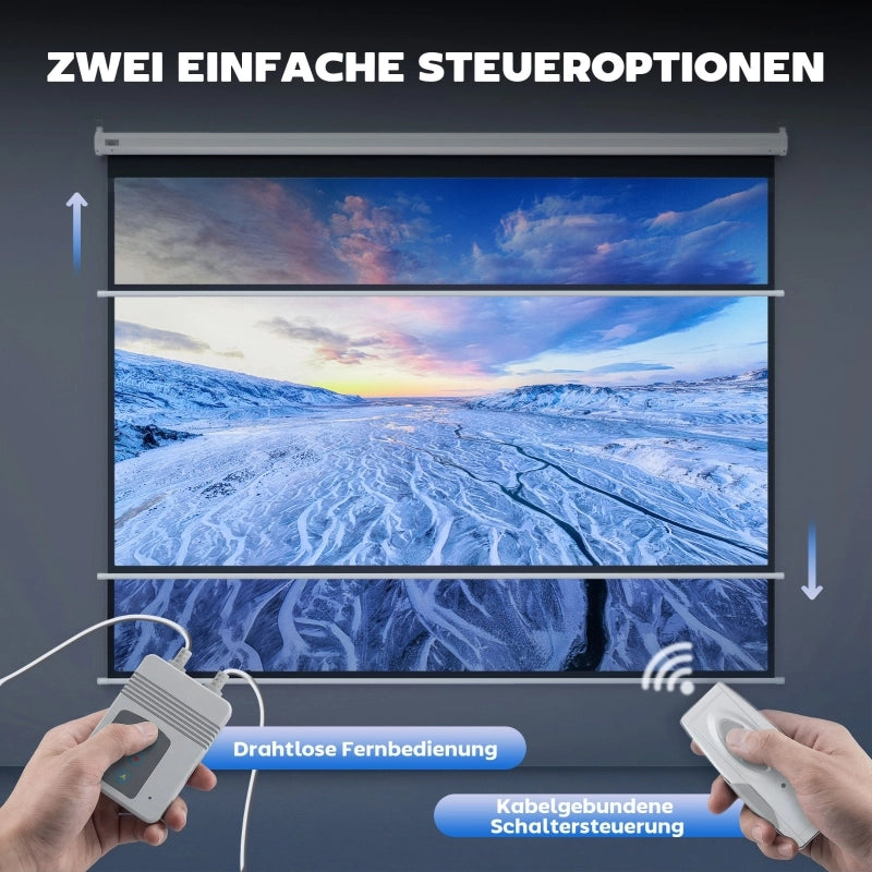 SCHERMO PER PROIETTORE Elettrico 171x130 cm 4:3 Bianco Metallo con telecomando
