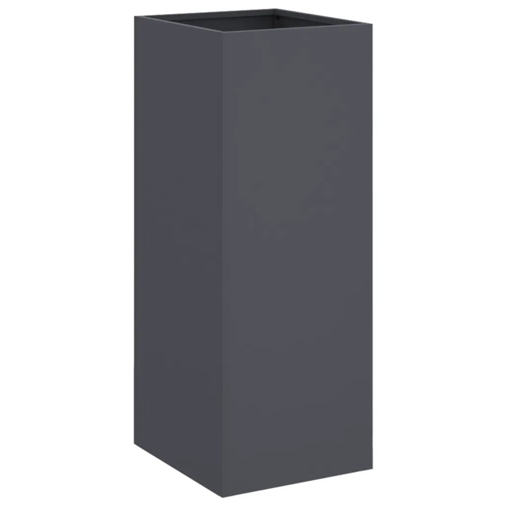 Fioriera-Vaso-Contenitore per Piante Antracite 32x29x75 cm in Acciaio