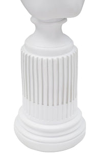 Scultura Statua Woman con Piedistallo 11x10,5x35,5 cm in Poliresina