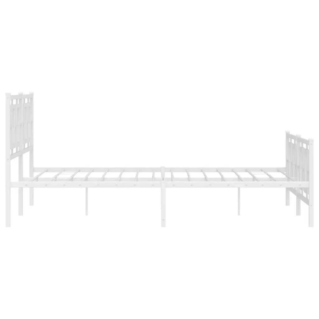Giroletto con Testiera e Pediera-Struttura Letto Metallo Bianco 150x200 cm 412053