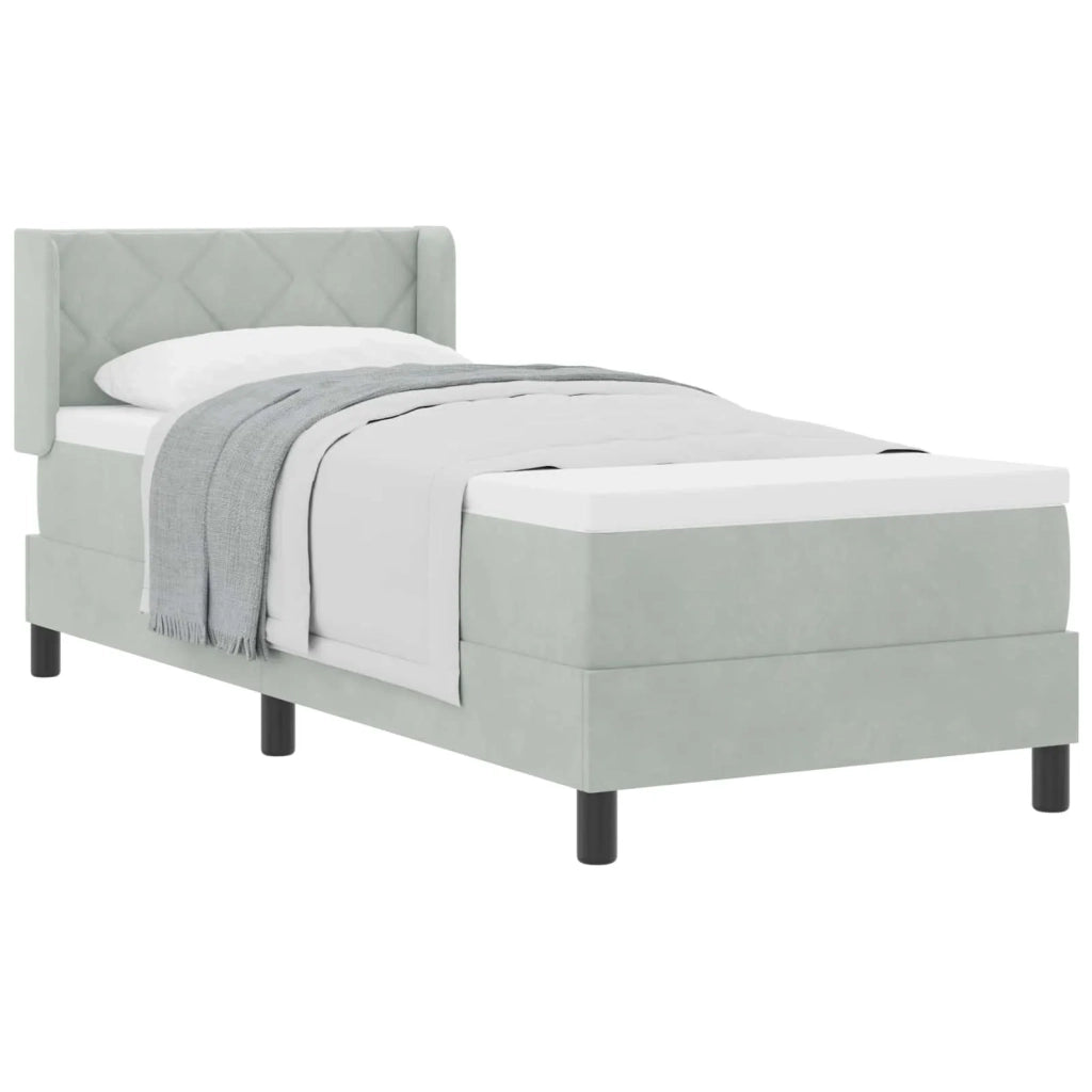 Letto a molle con testiera Grigio chiaro 200 x 80 cm Velluto 3341492