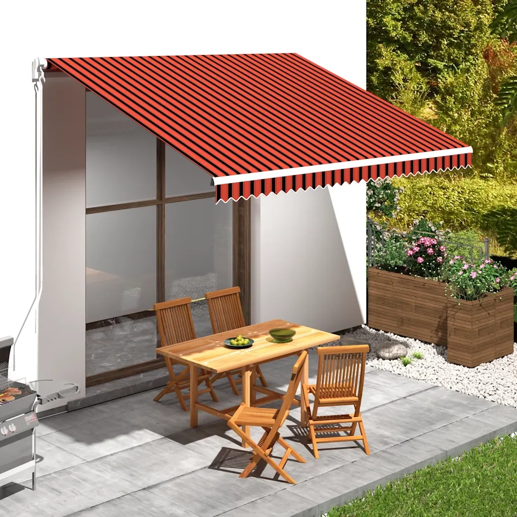 Tenda da Sole | Tenda parasole in Tela Arancione e Marrone 4x3 m